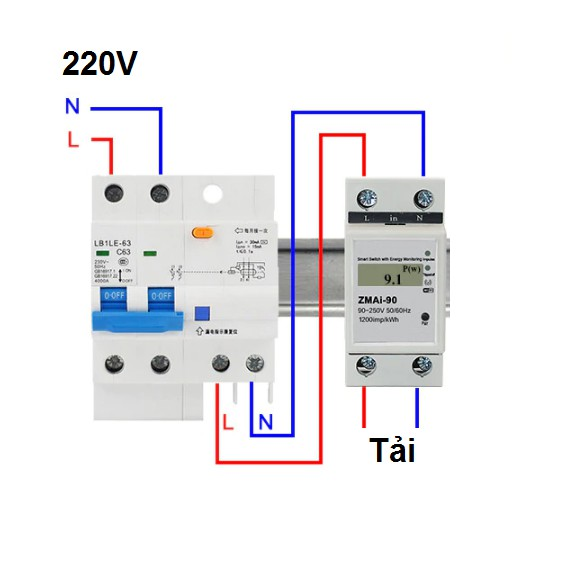 Công tơ điện tử 60A Wifi Tuya